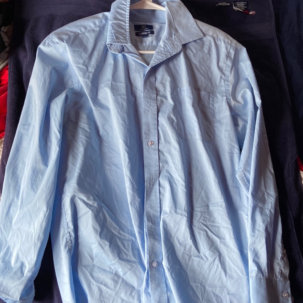 Blue button down